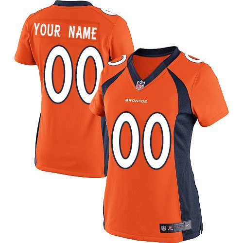 Women's Elite Nike Jersey Orange Home - Customized NFL Denver Broncos